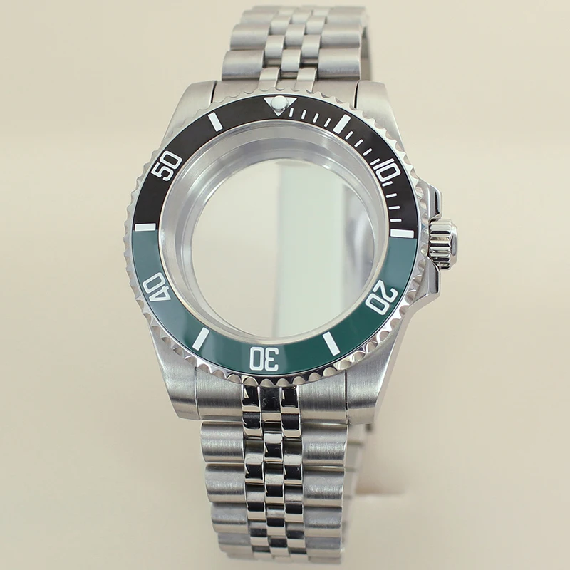 

40mm Waterproof Watch Case Sapphire Crystal For SUB Seiko NH35 NH36 NH34/38 Miyota8215 ETA2824 28.5mmDial Jubilee Bracelet 20ATM