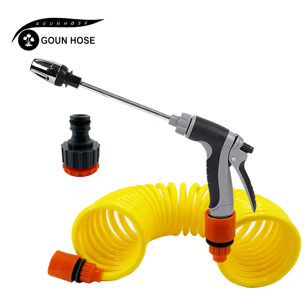 

GOUN HOSE Садовый шланг с длинным полюсом Водяной пистолет для автомойки высокого давления Гибкий и растягивающийся шланг из ЭВА Подходит для орошения газона