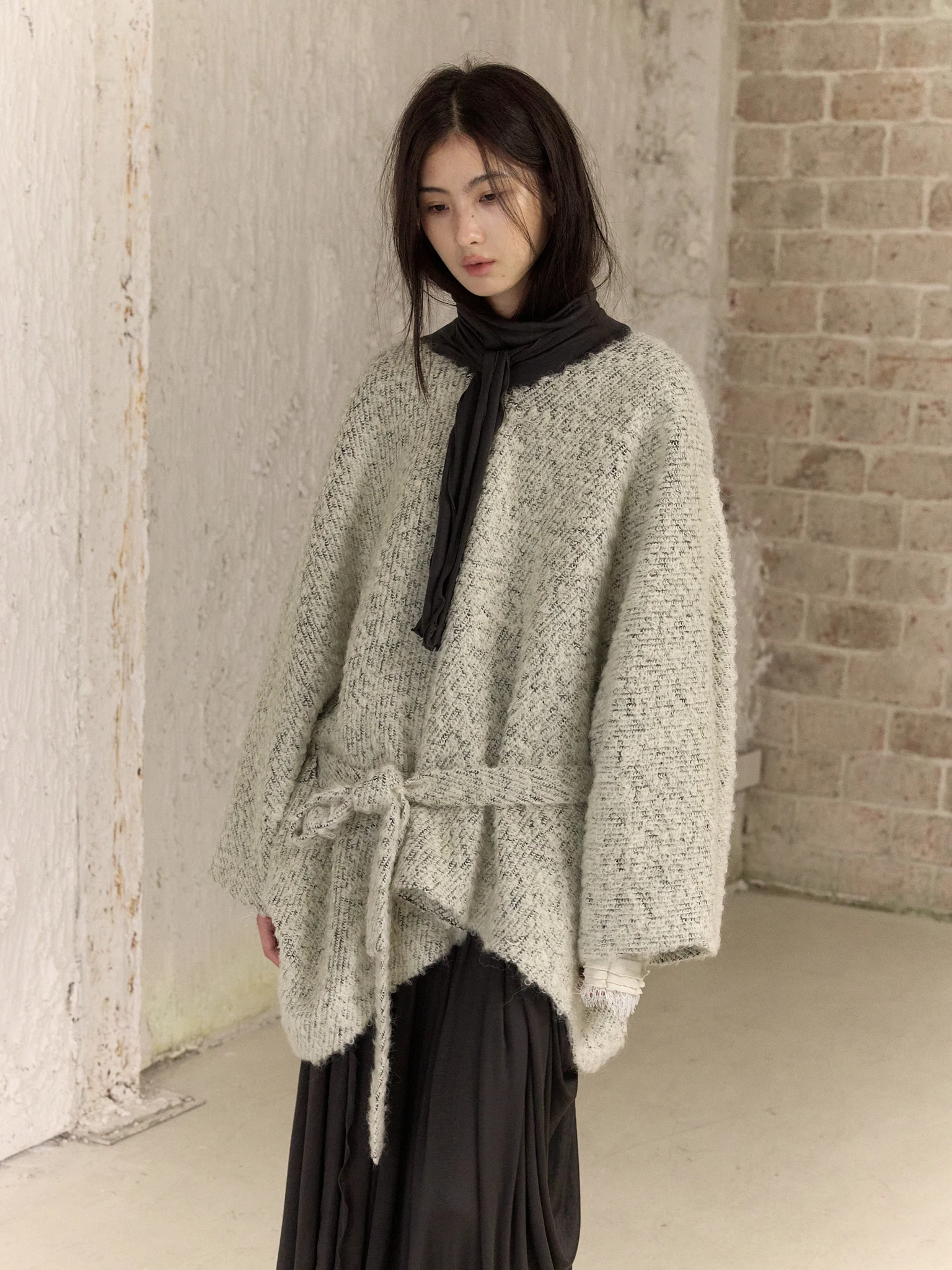 

Двустороннее шерстяное пальто оригинального дизайна от Chang Guang Ai Zi, верхняя одежда с V-образным вырезом для молодых женщин