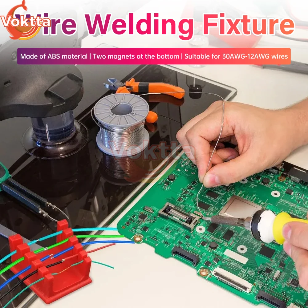ABS Welding Wire Fixture Welding Station Wire Clamp Fixed Clamp Magnetic Welding Bench Soldering Repair Tool for Motherboard