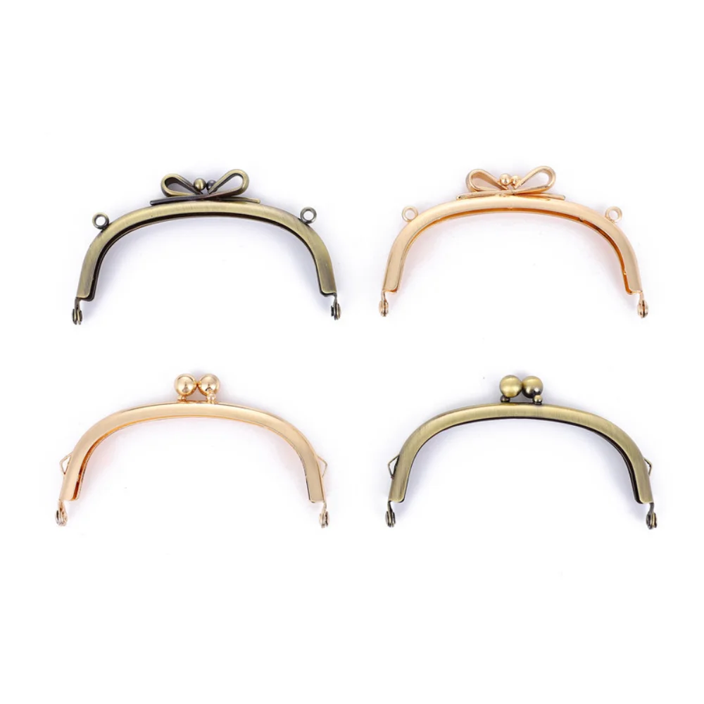 10.5cm  Metal Bowknot Arc Clasp Frame Kiss Lock Purse Bag Accessories for Handbag Handle