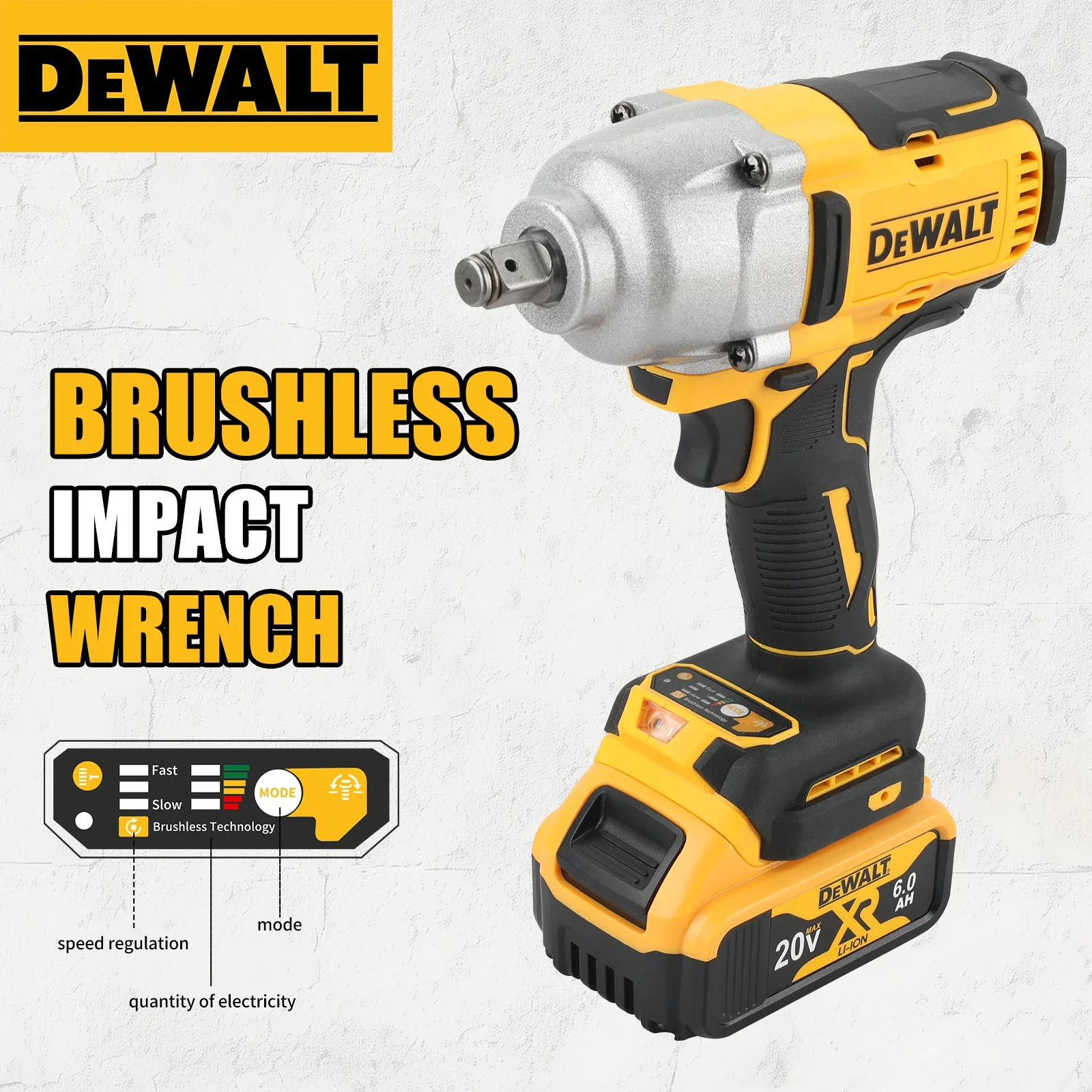 

DEWALT DCF900 20V High Torque Brushless Impact Wrench 1/2" 1898Nm 0-2300RPM Cordless Power Tool for Heavy-Duty Work