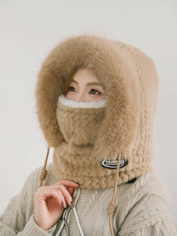 AliExpress JETTING Simple Solid Color Cycling Windproof Cap Thickened Neck Warmer Ear Protection Hat Keep Warm Windproof Winter Hat Scarf Set