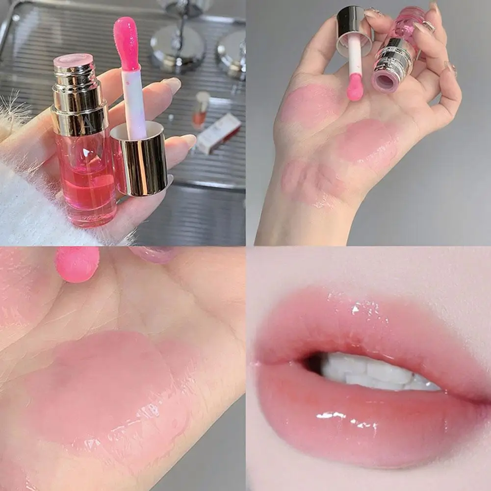 Olio per labbra idrata Non appiccicoso Plumper Lip duraturo trasparente labbra idratante antiaderente cosmetici rossetto tazza smalto liquido P3V7