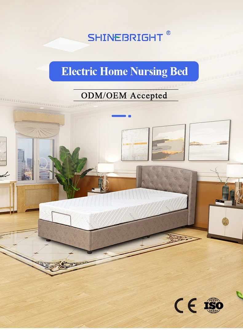 سرير رعاية المسنين مع مرتبة ناعمة لتقويم العظام وأقسام قابلة للتعديل للراحة #5