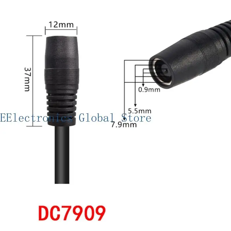 462B 7.9 x 0.9 mm Power Splitter Cable, 14AWG 1 Male to 2 Female Cord for Solar Charging Use and Two Output Routing, 60 Black