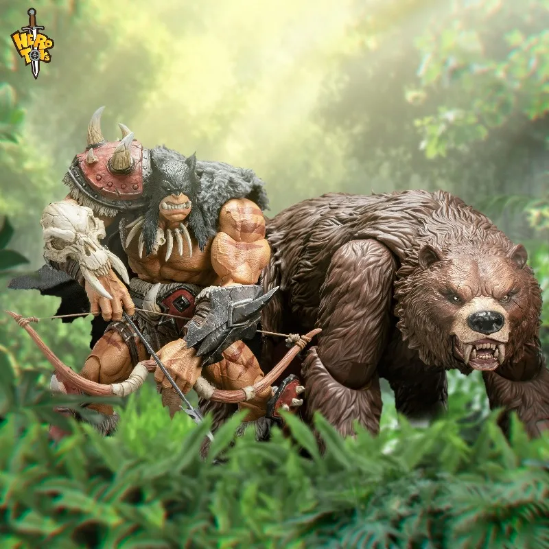 In Stock, HERO TOYS 1/10 Tribal Hunter Orc Tracker Rexxar & METYTOYZ Misha Battle Bear Action Figure Set Holiday Gift