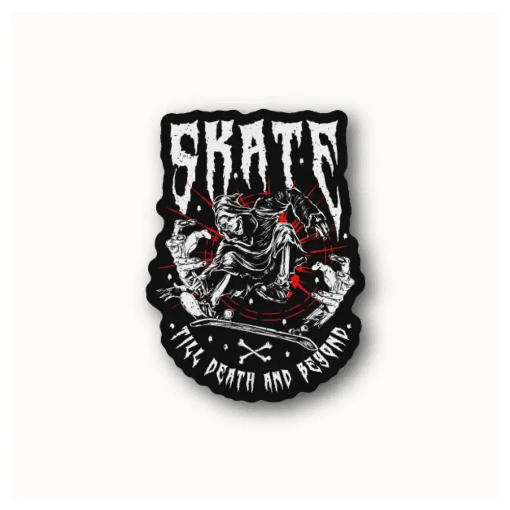 Skate Till Death Waterproof Stickers For Decorating Car Windows Motorcycles And Computers.