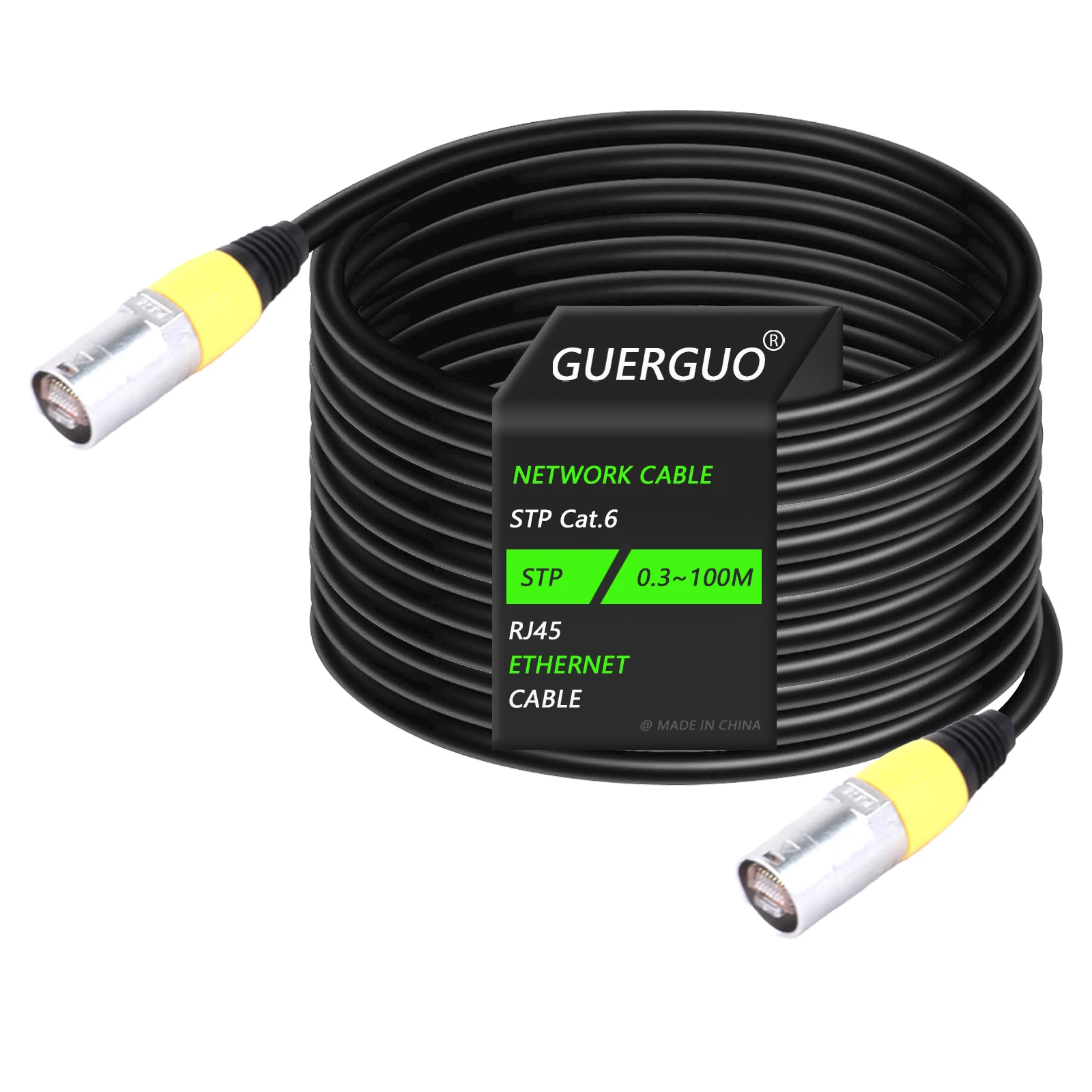 0.3M-100M CAT6/CAT6A RJ45 Stage Ethernet Extension Shielded Cable Outdoor&Indoor LAN Network STP/SFTP Cable with Zinc Alloy Plug