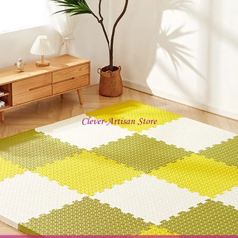 e06b 1pc 30cm 연동 폼 폼 매트 잎 곡물 곡물 텍스처링 카펫 타일 지역 양탄자 아기 놀이 매트 디소 톱 퍼즐 바닥 패드 홈