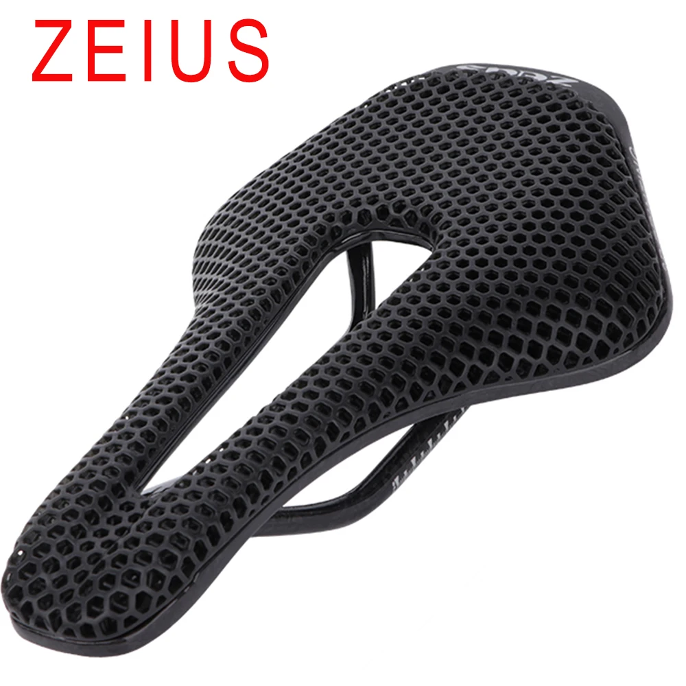 

ZEIUS Road Bike MTB Honeycomb Cushion Ultra-light 167g Bicycle 3D Printing Saddle Full Carbon Fibre Rails Fold Cycling Race Seat