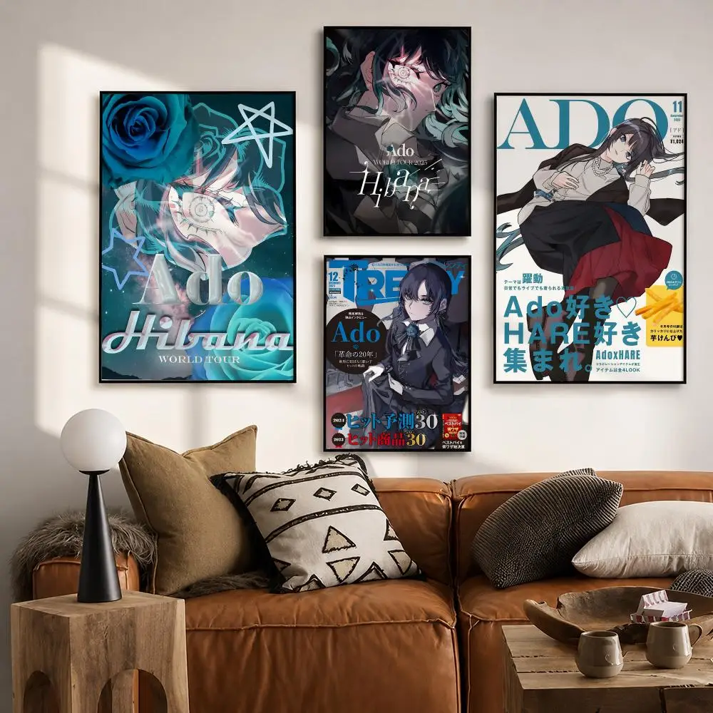 Vocal Japanese Singer Ado Poster HD poster wall art self-stick no-residue for home cafe office great gift