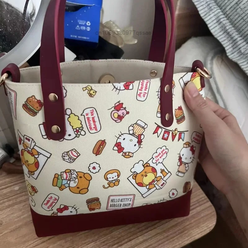 Sanrio Hello Kitty Shoulder Bag Women\'s Hand Small Shopping Bag Commuter Bag Fashion Tote Bag Large Capacity Crossbody Purse Bag