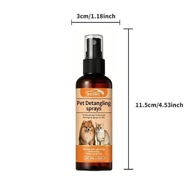 Spray Suavizante para Pelaje de Mascotas Sin Enjuague | Desenreda el Pelo Enredado, Brinda Brillo y Suavidad para Mascotas con Pelo Largo/Corto