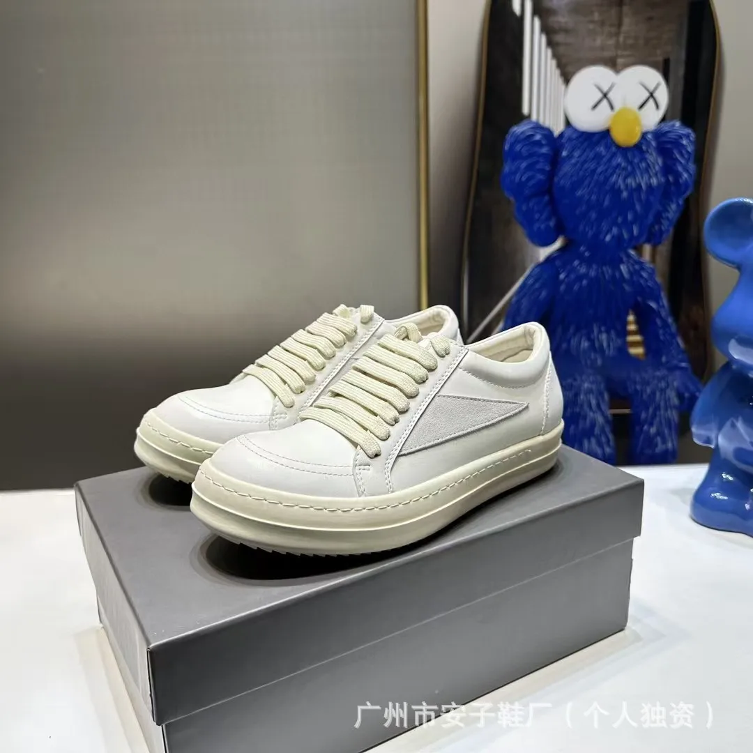 Rric High Quality Female Shoes Casual Sports Trend Thick Sole Couple Canvas Shoes Lace Up Black and White Board Shoes for Women