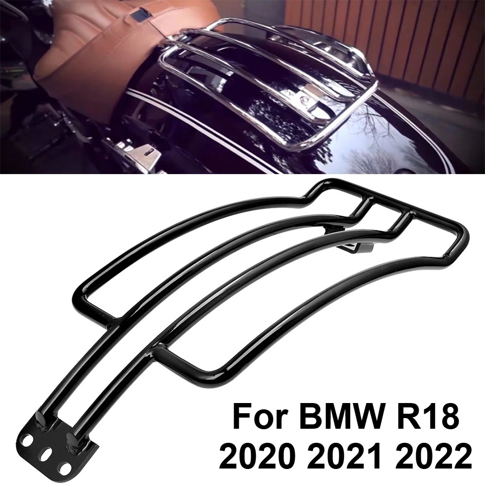 

Motorcycle Solo Seat Luggage Rack Cargo Support for BMW R18 2020-2022, Black Heavy Duty Waterproof Motorcycle Rear Shelf