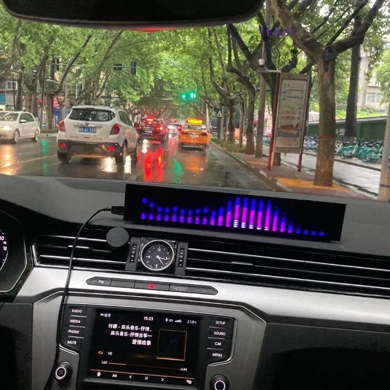 RGB Car Music Spectrum Display with AGC Auto Gain Control 32-Bit Processor Ambient Light