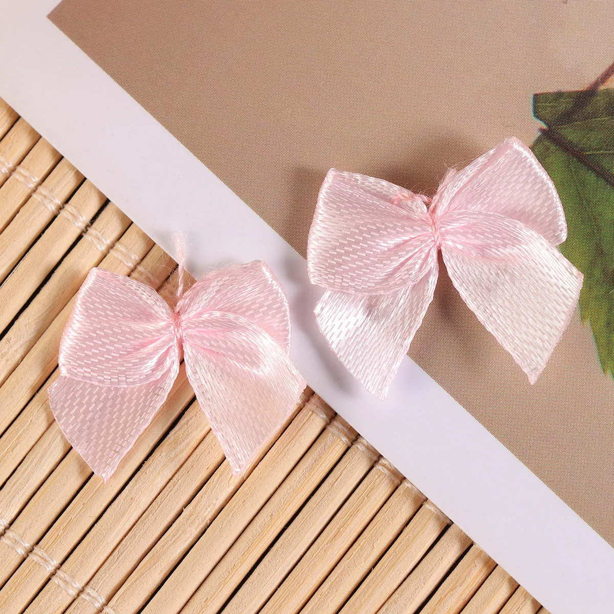 

100 Pcs Pink and Blue Small Ribbon Bows Green Tie Handmade Hair Baby Red Velvet