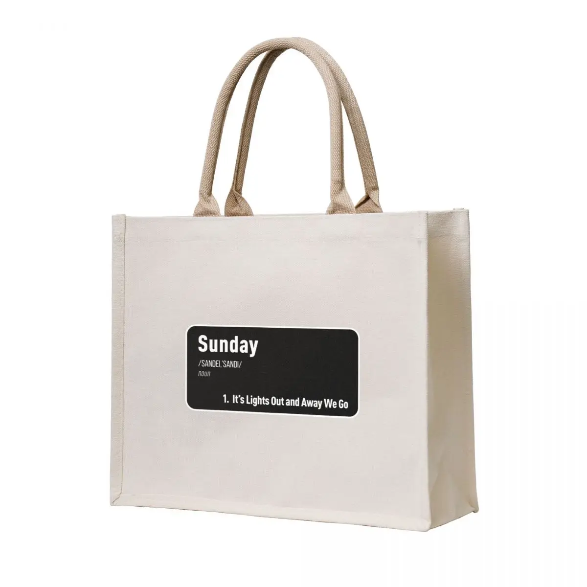 

Sunday It's Lights Out and Away We Go (White Details) Tote Bag Women's shopper bag bag luxury women Large bags for women