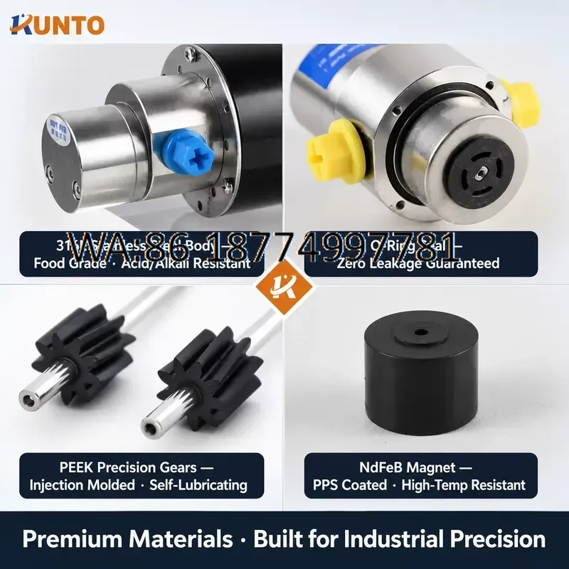 custom 316L Stainless Steel Magnetic Drive Low Pressure Gear Pump with PEEK Gears CE ISO Certified Zero Leakage Precision