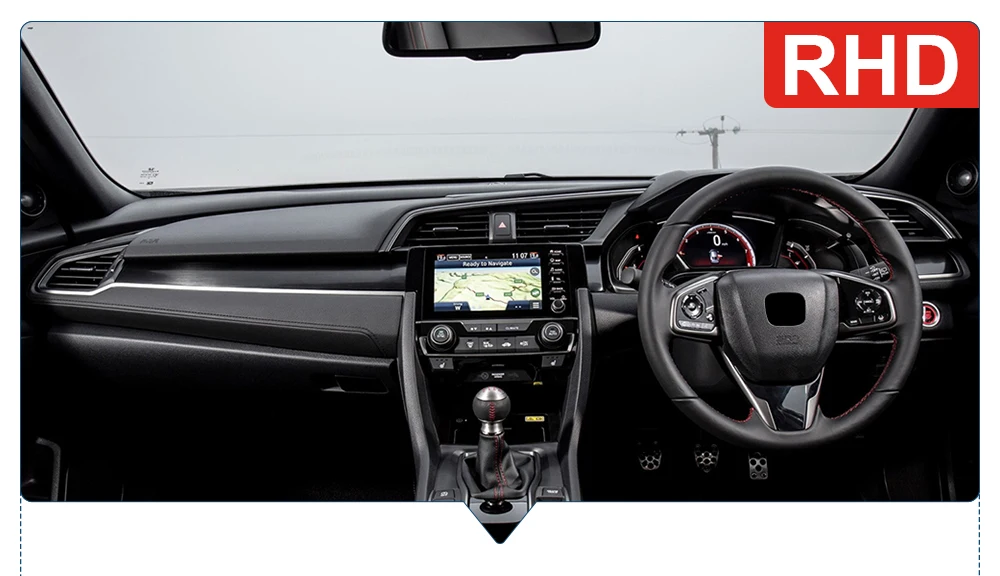 Für Honda Civic 10th Gen 2016 2017 2018 2019 2020 Auto Dashboard Abdeckung Sonnenschutz Matten Vermeiden Licht Pads Anti-UV Teppich Zubehör – Detail 5