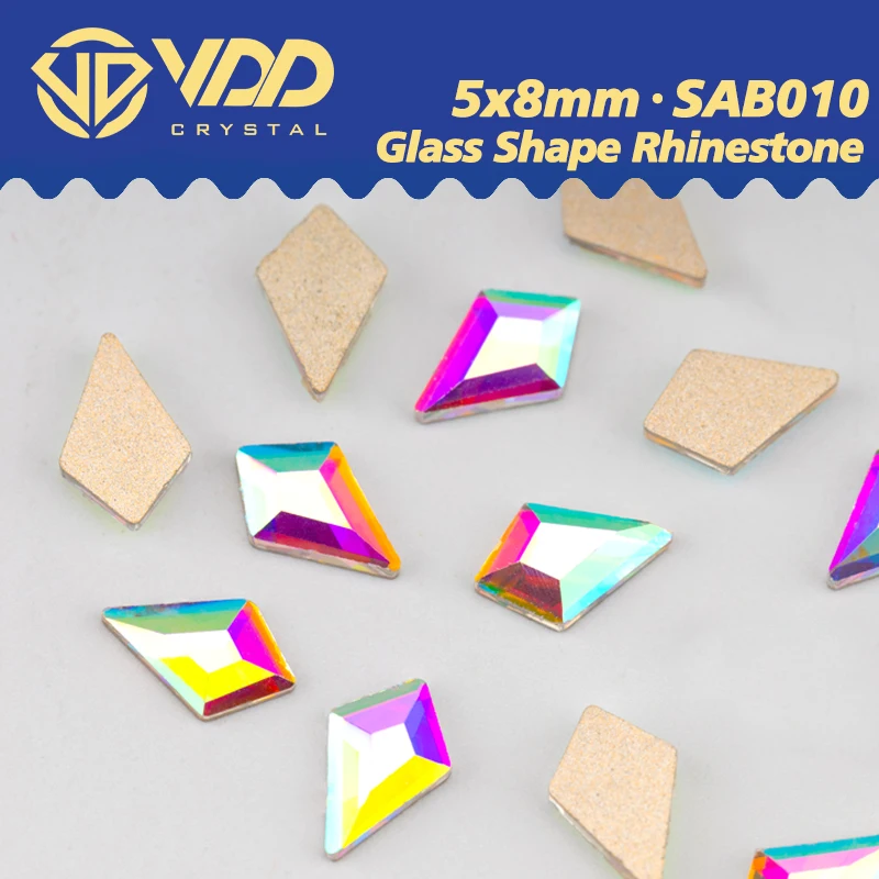 VDD 5x8mm 100/500/1440Pcs Glass Shape Crystal Rhinestones Color AB Flatback Stone Wholesale DIY Nail Art Accessories SAB10