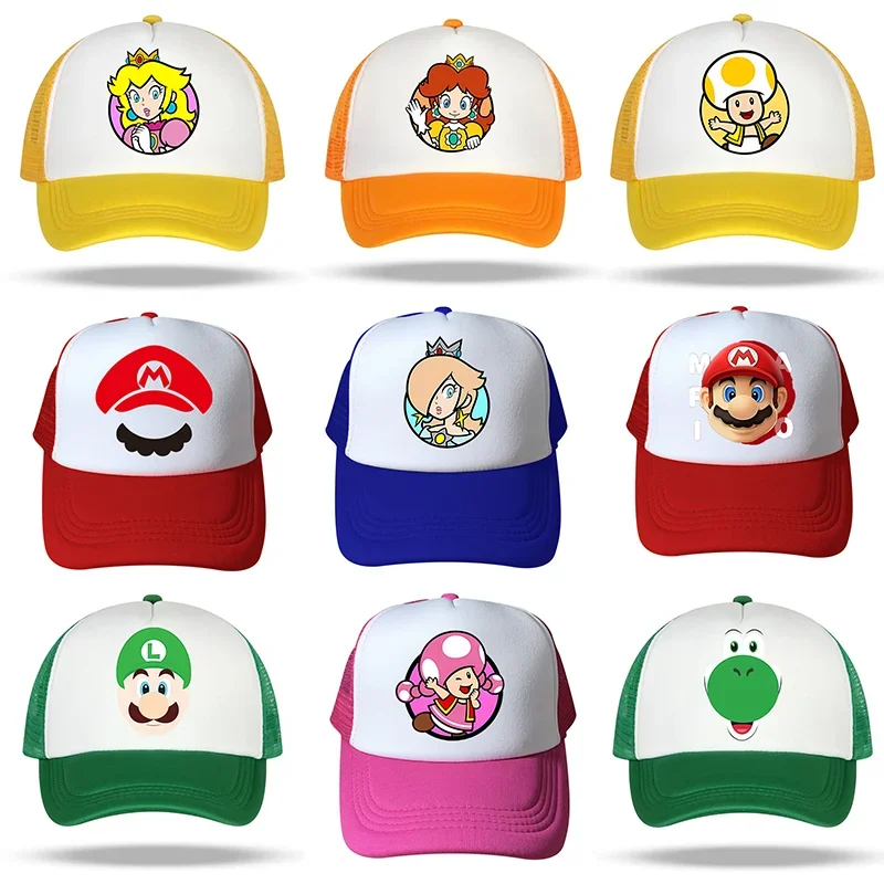 Super Mario Baseball Cap Boy Girl Woman Hip Hop Dad Hat Adult Summer Sunhat Parent-child Cartoon Outdoor Sport Shade Bonnet Gift
