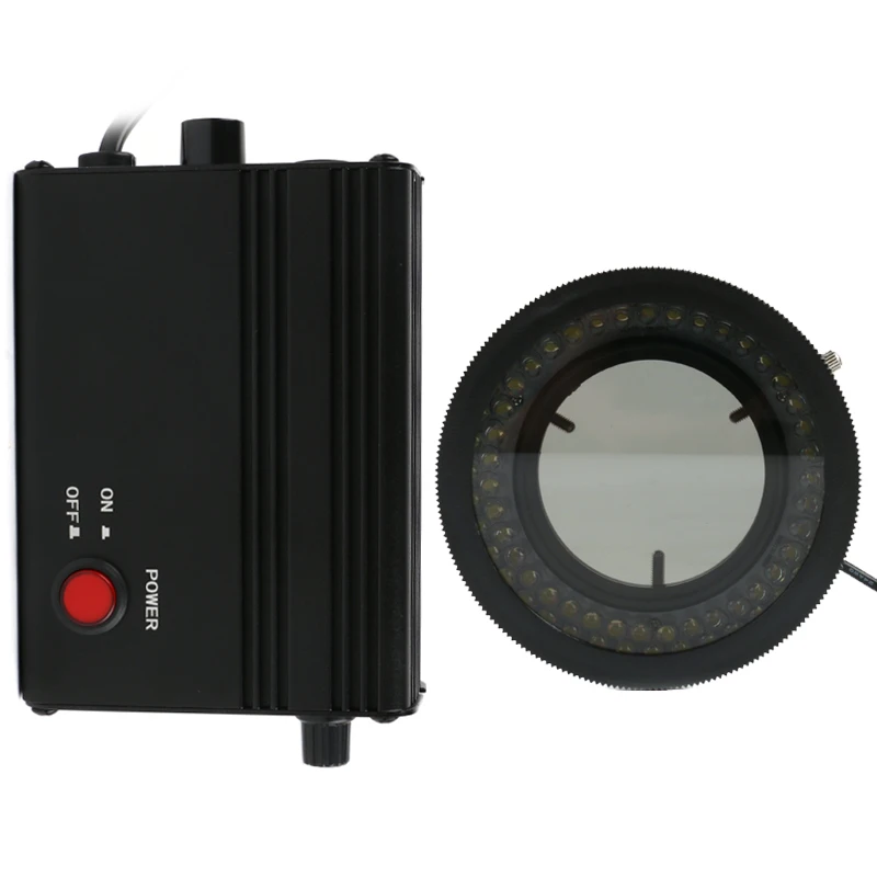 70mm Microscope 78 LED Ring Light Illuminator Polarized Light Polarizer Adjusted Vision Illuminator Eliminate Reflect Light