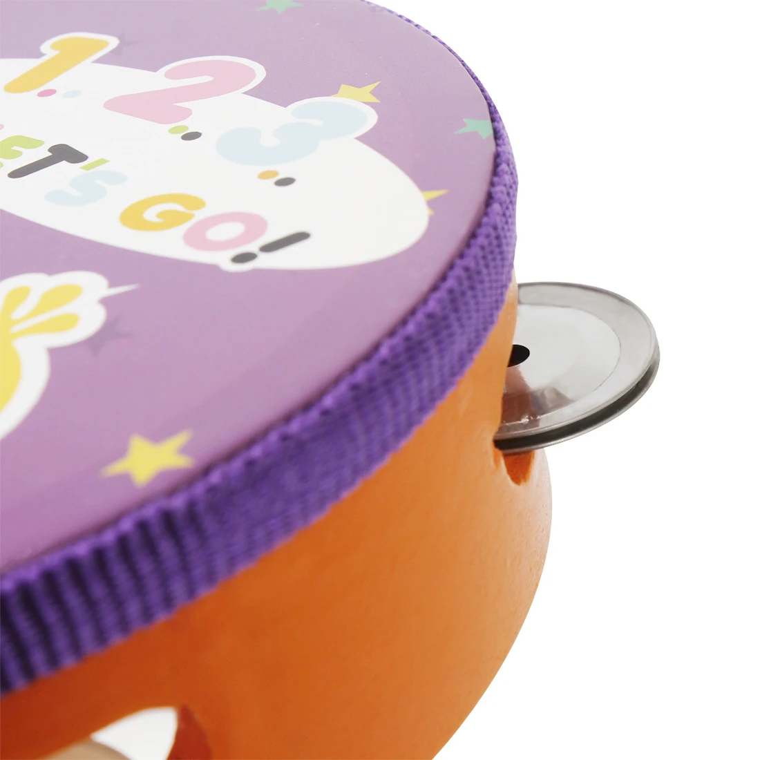 Orff Hand Clapped Drum Flower Bell Drum 15CM Cartoon Wooden Tambourine Frestyle Hand Drum Percussion Instrument Children\'s Gifts