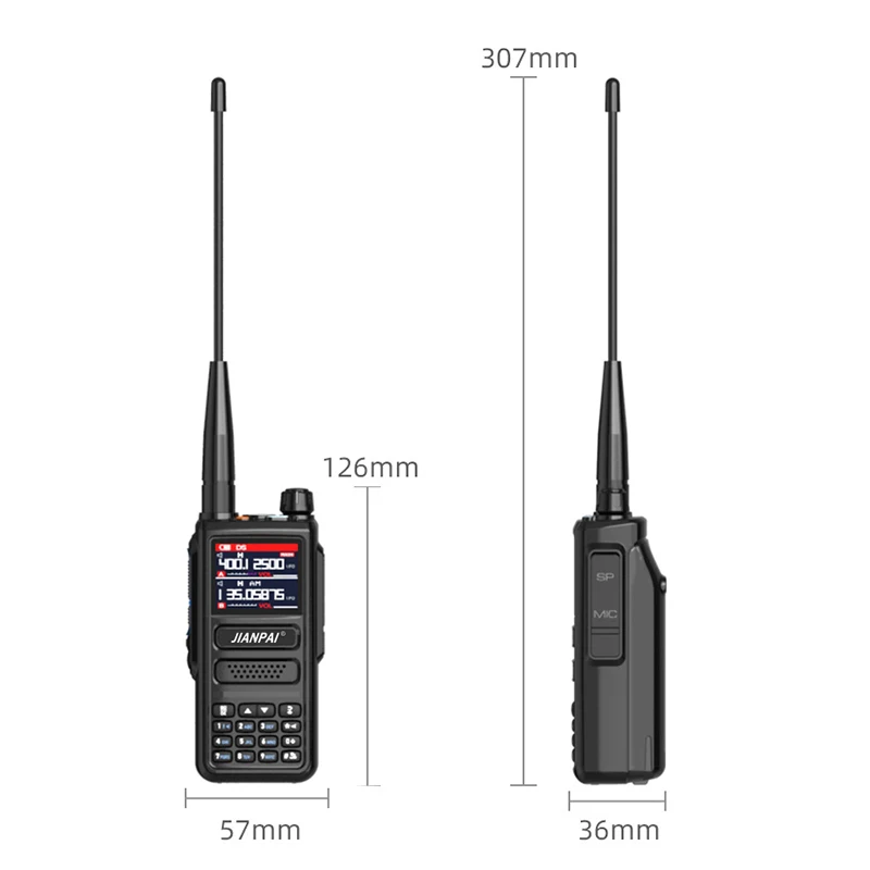 Радиостанция JIANPAI 8810, полночастотная, IP67, с поддержкой зарядки, FM-радио, SOS, AM, MDC1200