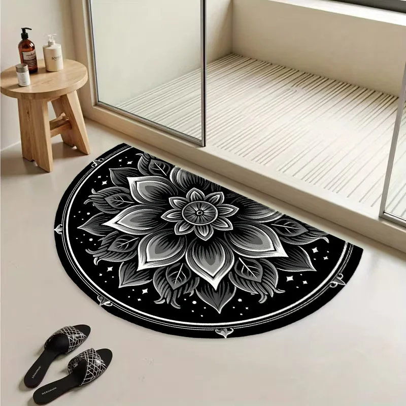 Blue Green Floral Scroll Classical Carpet Doormat For Grand Foyer Traditional Blessing Design