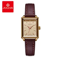 Top Julius Lady Women's Wrist Watch Elegant Simple Fashion Hours Dress Bracelet Real Leather School Girl Birthday Gift Box