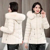 Winter 2025 New Down Jacket Women Parkas Fashion High-Quality Warm Cotton Padded Coat Ladies Short Overcoat Hooded Overwear Tops 2