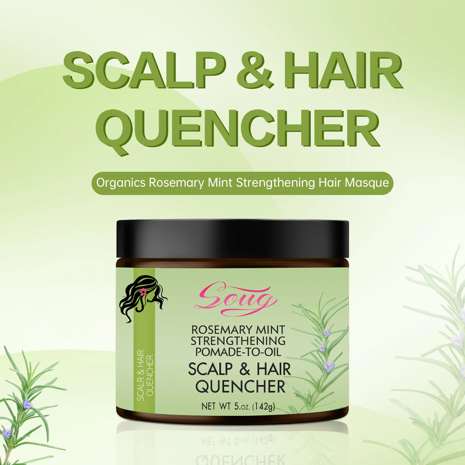 

Rosemary Mint Hair Mask Oil 142g Deep Nourishment for Dry Damaged Frizzy Hair Scalp Care with Beeswax, All Hair Types