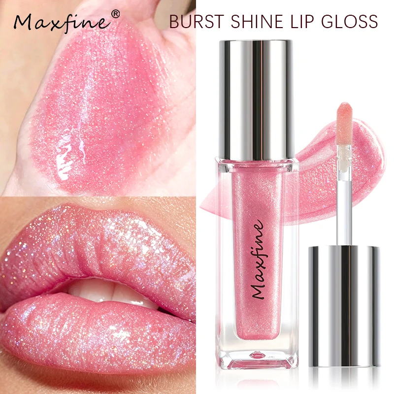 Diamond Burst Glitter Lip Gloss Hydrating Sparkling Plumping Shimmer Lip Tint Long Lasting Non-sticky Glossy Lip Makeup For Dail