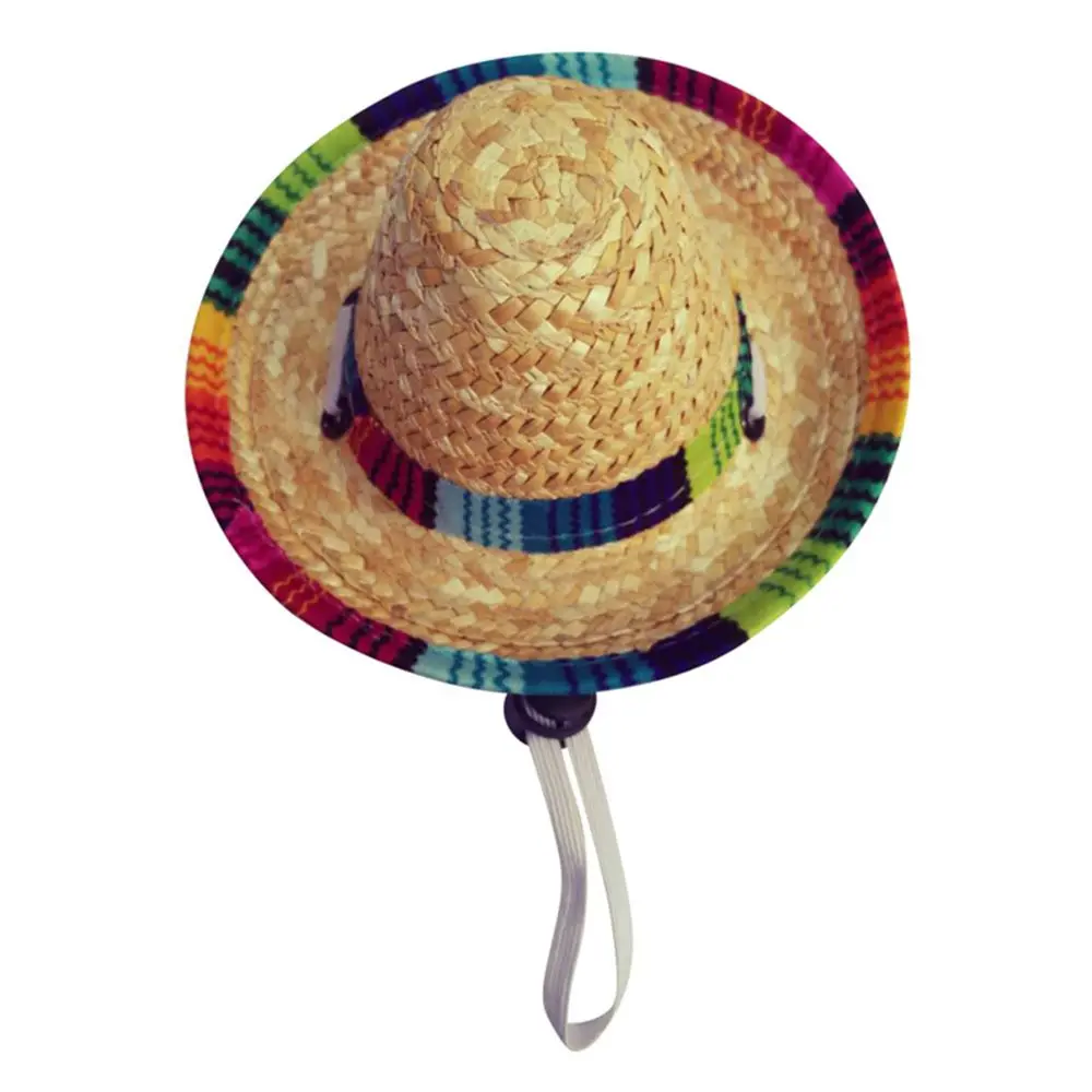 

Adjustable Cap Puppy Straw Woven Sun Hat For Dogs And Cats Dog Headdress Pet Supplies Dog Cap Pet Hat