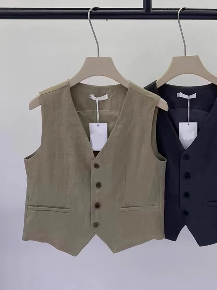 

Korean Sle Faionable Slimming Summer New Arrival Suit Vest Casual Elegance Top Button up Pure E-commerce S