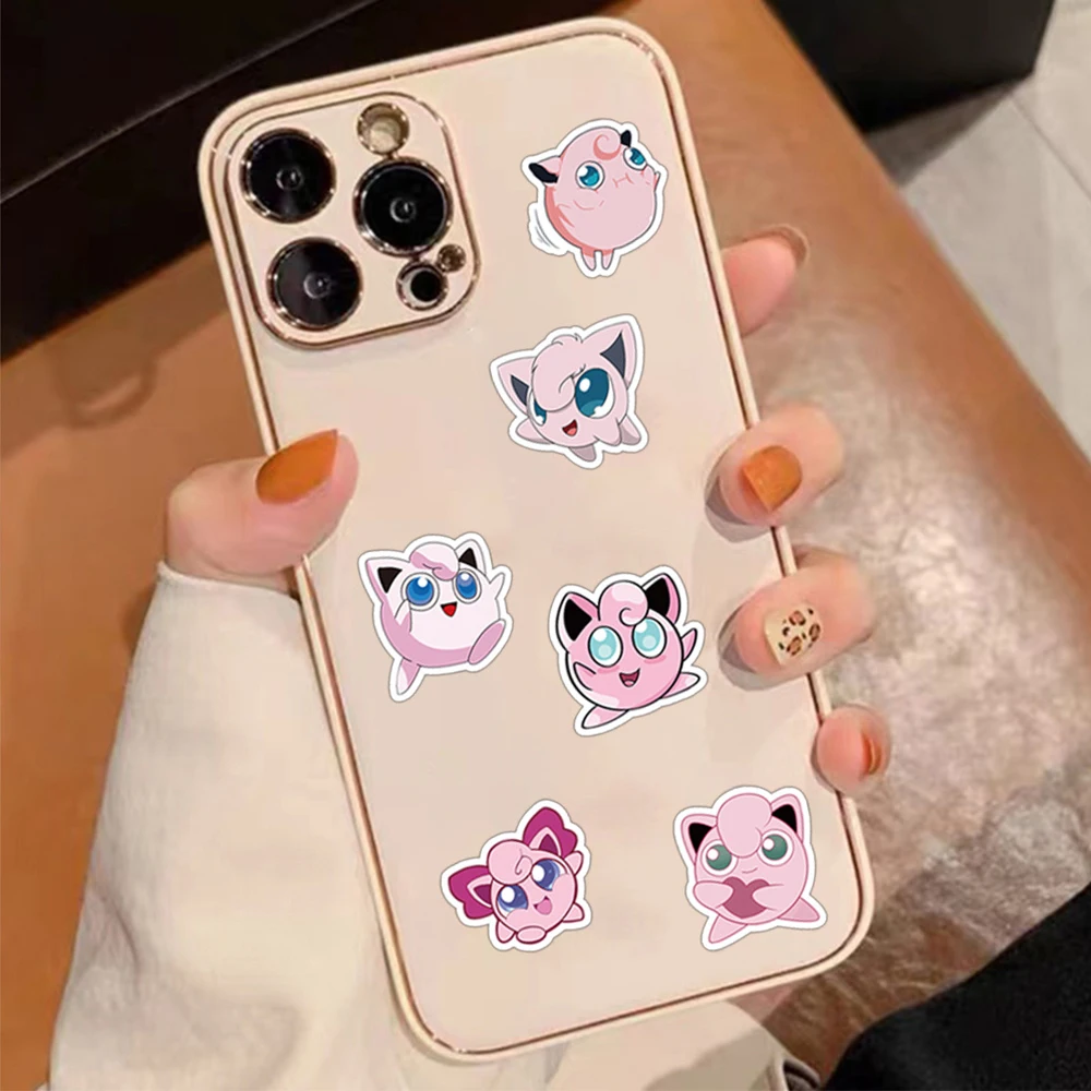 10/30/60PCS Cute Jigglypuff Stickers Pink Pokemon Cartoon Decoration Waterproof Phone Notebook Fridge Wall Decals Kids Toys Gift