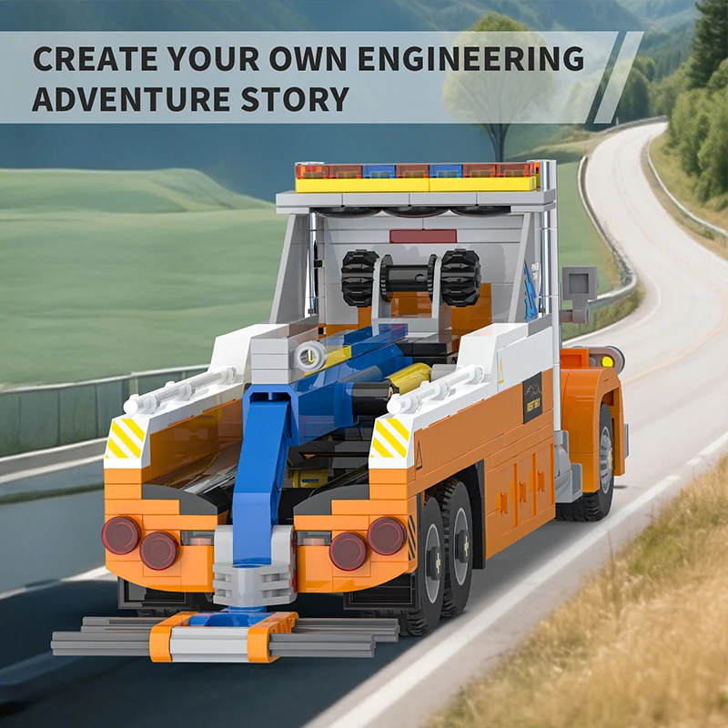 DAILY PETAL B 66028 Technial Building Block Sport City American Style Road Trailer Model Brick Puzzle DIY Toy Brithday Gift