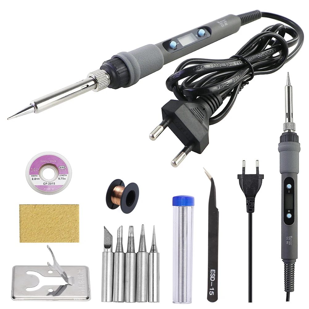 Adjustable Temperature Electric Soldering Iron 220V 110V 60W 80W Welding Solder Rework Station Heat Pencil Tips Repair Tools