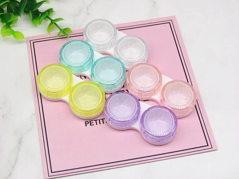 Nieuwe Eenvoudige Mini Contact Lens Case Meisje Vrouwen Gekleurde Contactlenzen Box Ogen Contact Lens Container Doos Geval