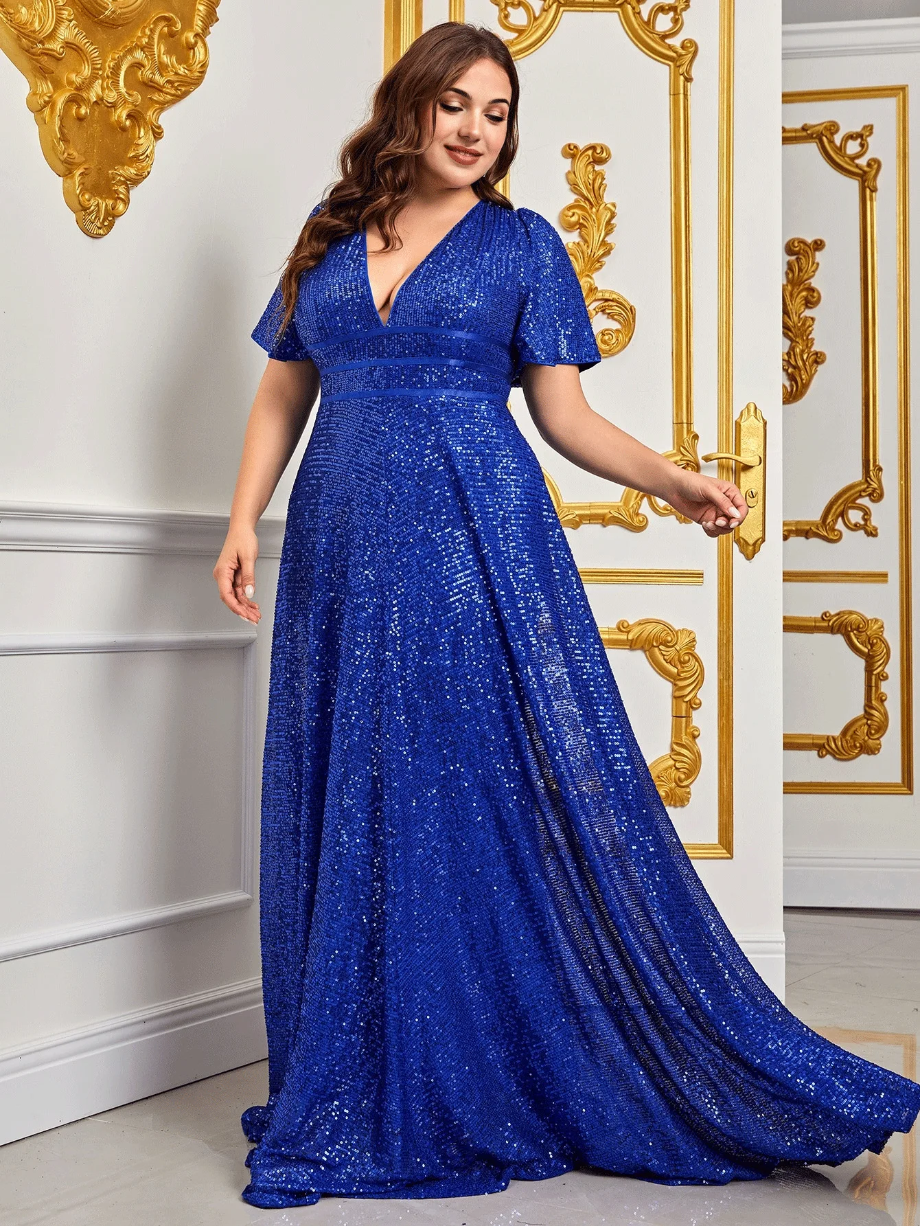 Plus Size Party Kleider Mode Frauen Hochzeit elegante Perlen Korsett Brautjungfer Kleider große Dame einfarbige Abendkleider