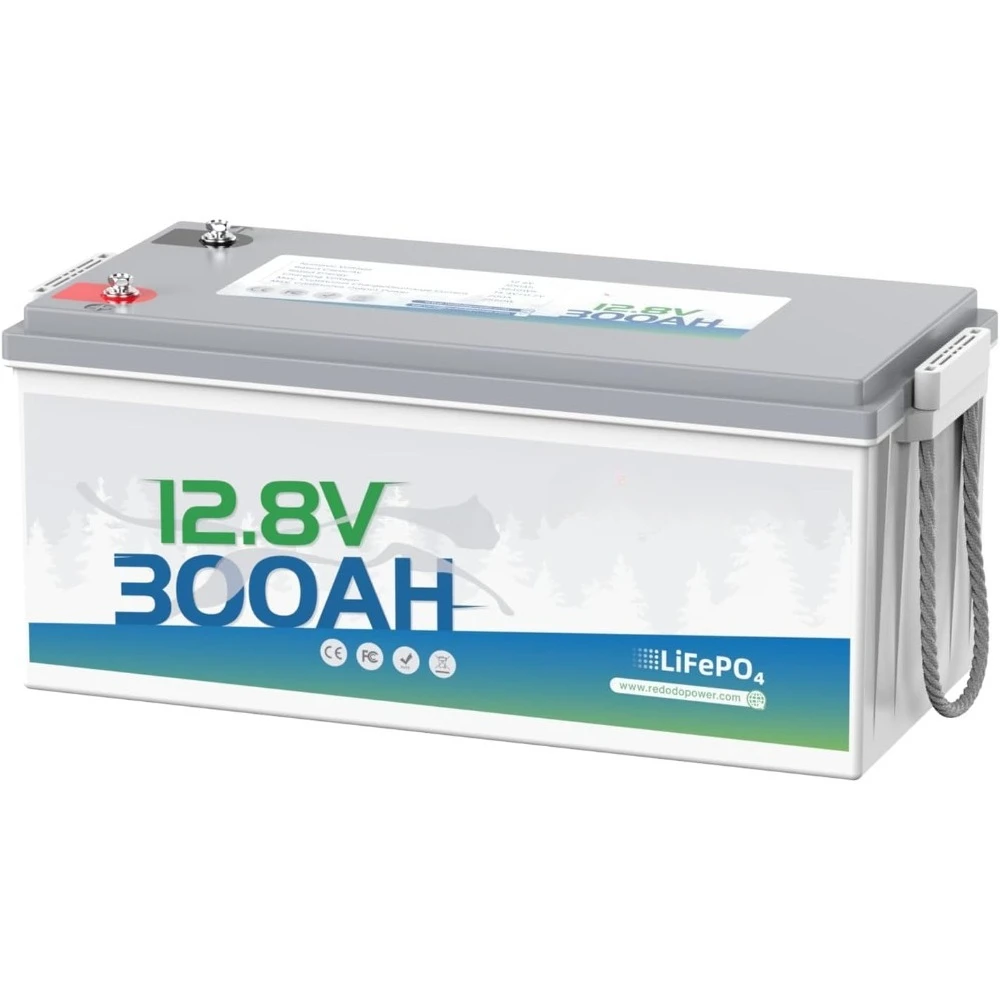12V 300Ah LiFePO4 배터리, 3840Wh 리튬 배터리, 200A BMS, 10년 수명, 최대 15000회 딥 사이클, 백업 전원