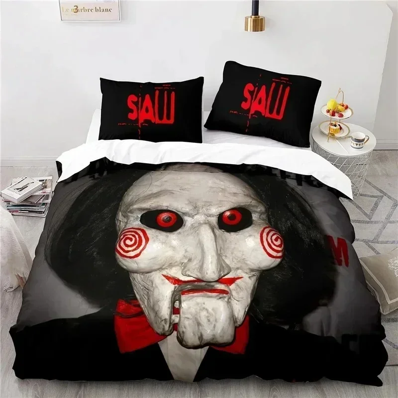 New 3D Print Horror Saw Movie Comfortable Duvet Quilt Cover Pillowcase Bedding Set Children Bedroom Decoration Home Textile
