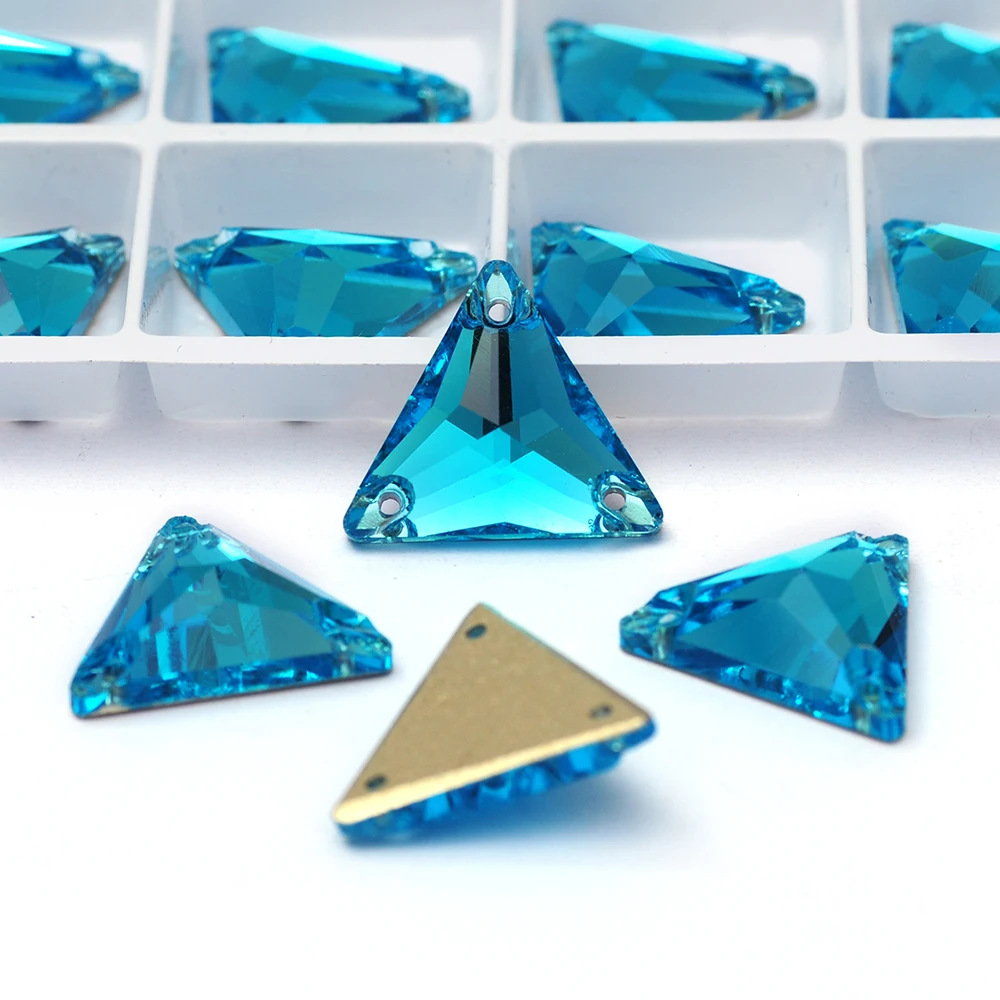PUBRILEX K9 Aquamarin Abgeschrägte Strasssteine, Dekorative Kristallsteine zum Nähen für Sportbekleidung, Schmuck und Kleideraccessoires – Detail 4