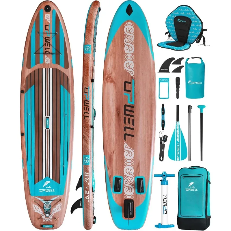 Tavola da paddle gonfiabile UPWELL da 10'6"/11'/11'6", tavola da stand up paddle per giovani e adulti, design stabile, accessori SUP premium