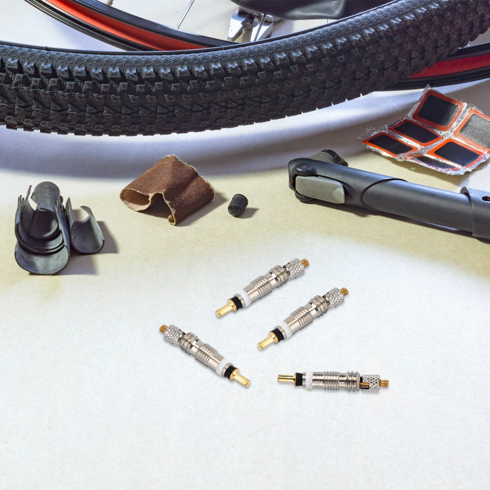 

10Pcs Tire Stem Core Replacement for Motorcycle High Pressure 300 Psi Seal Movable Pin Spring Loaded Silver Tire Core