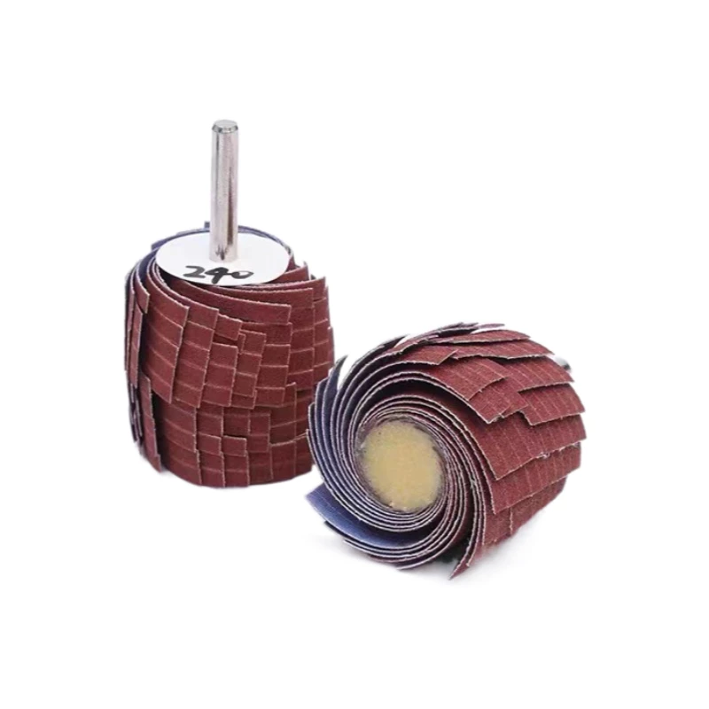 1 piece 35*50*6mm Mounted Abrasive Sanding Cloth Wire Striping Grinding Wheel for Curved Surface Wood Carving Polishing