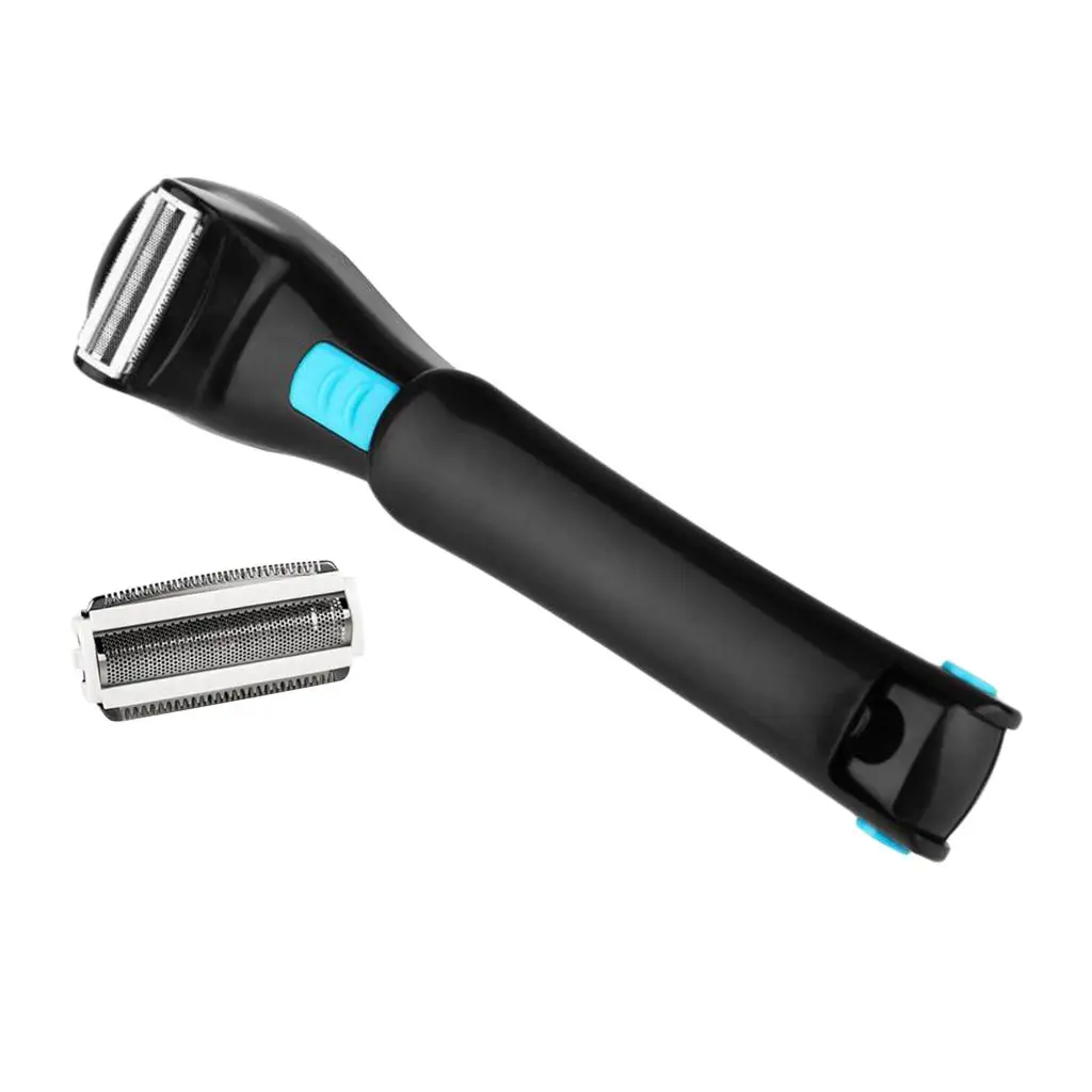 Foldable Electric Back Shaver Men Manual Back Hair Shaver Long Handle Back Leg Hair Shaver Remover Body Trimmer