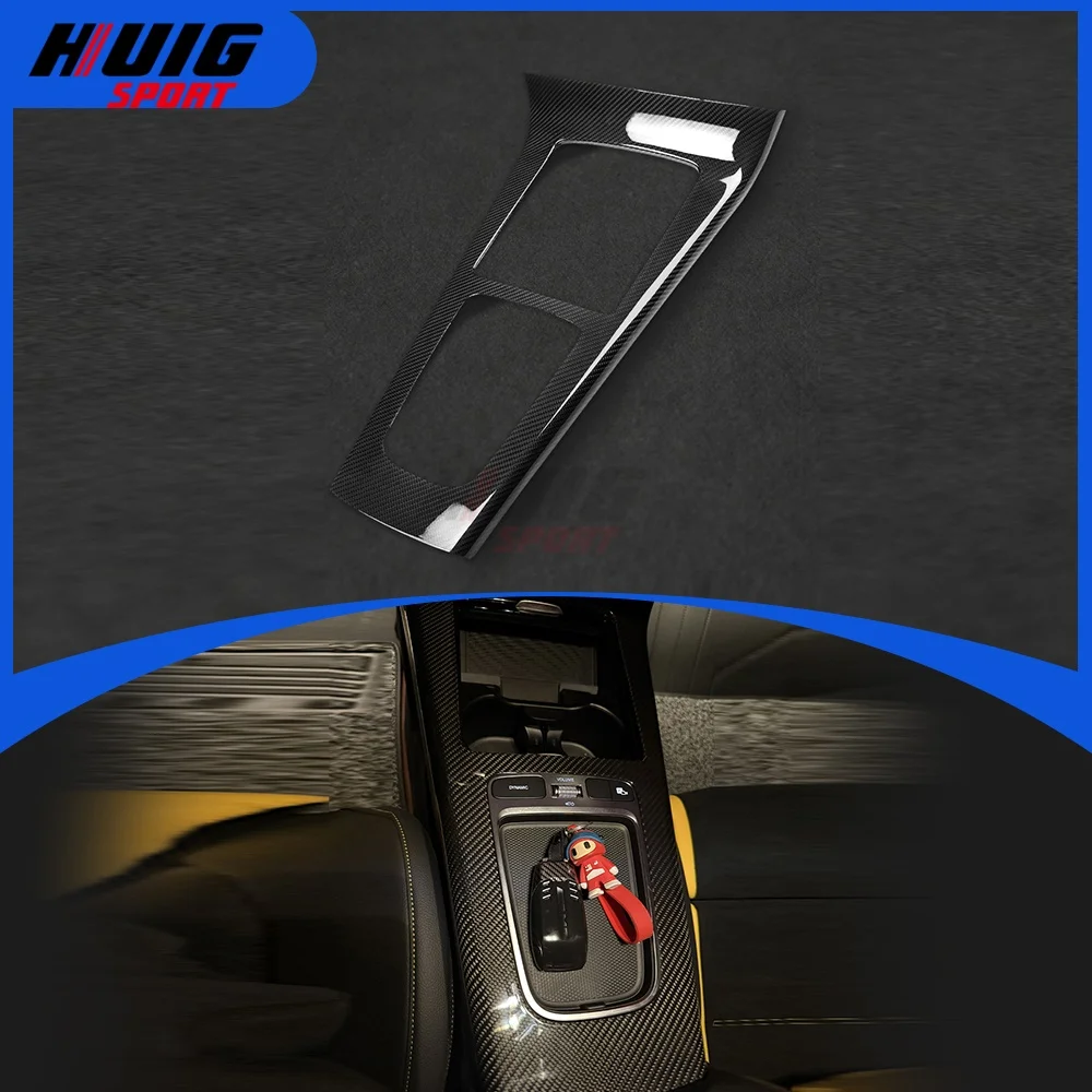 

For Mercedes -Benz CLA Class C178 2024 2025 Real Carbon Fiber Car Interior Center Console Gear Shift Panel Cover Sticker Trim